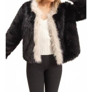 NEW HYFVE playful faux fur jacket in black